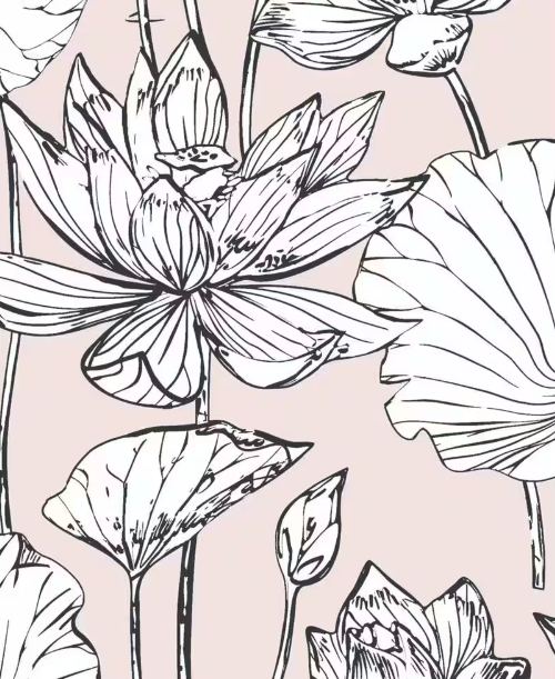 Lotus Pink Floral Vinyl Peel & Stick Wallpaper Roll