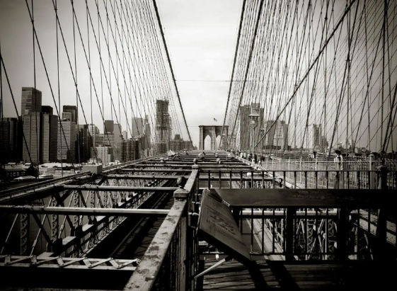 City Bridge Gallery-Wrapped Canvas Wall Art