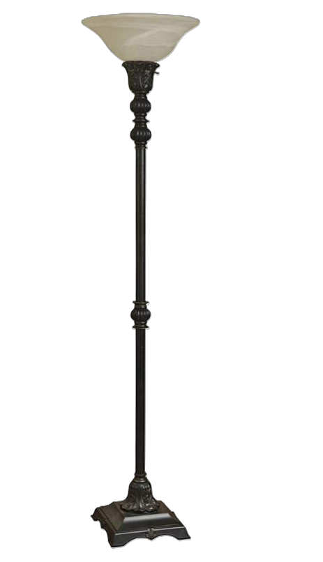 Madison Sculpted Torchiere Floor Lamp in Bronze Finish