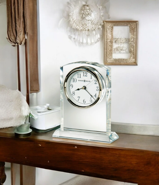 Howard Miller Crystal Table Clock with Beveled Base