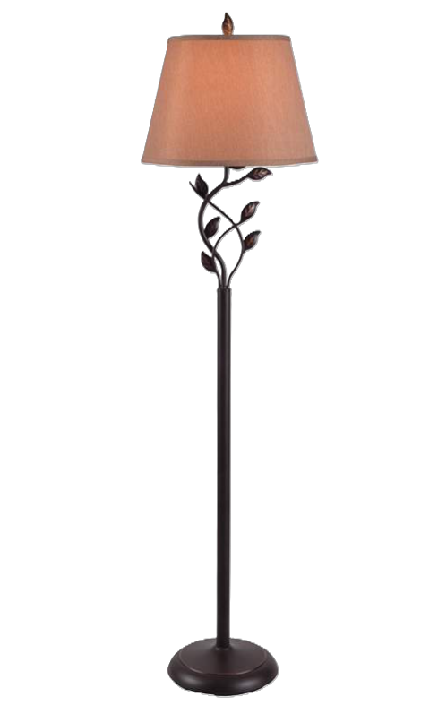 Ashlen Sculpted Floor Lamp Bronze Finish with Ornate Leaf Detailing
