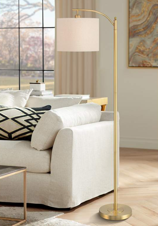 Rayna Sculpted Downbridge Floor Lamp Gold Finish