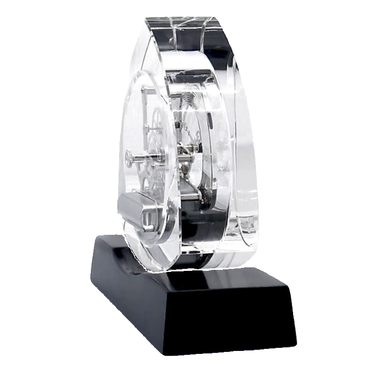 Bulova Trident Triangular Clear K-9 Crystal Clock