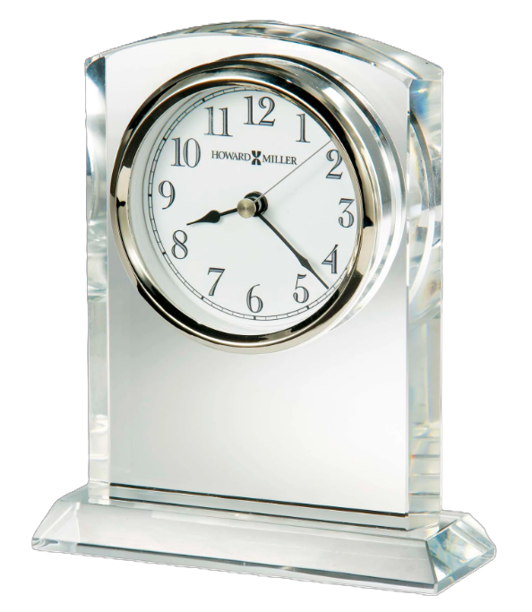 Howard Miller Crystal Table Clock with Beveled Base