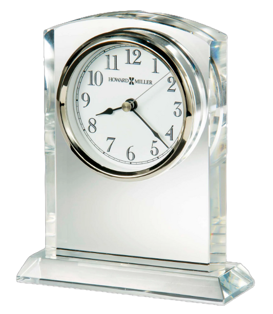 Howard Miller Crystal Table Clock with Beveled Base