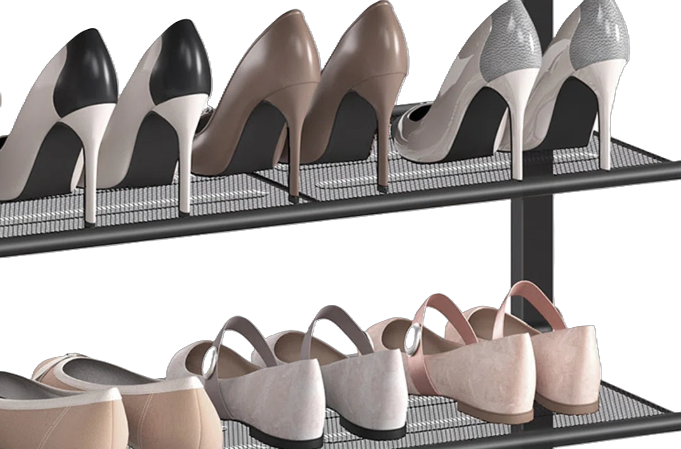 Walnut Wood Finish Shoe Rack