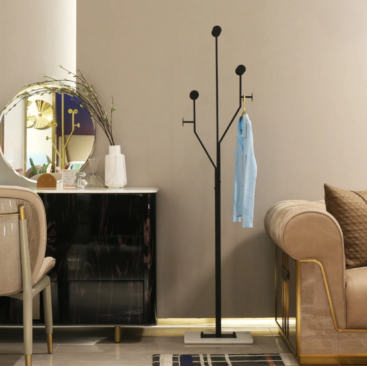 Architectural Coat Rack with Marble Base