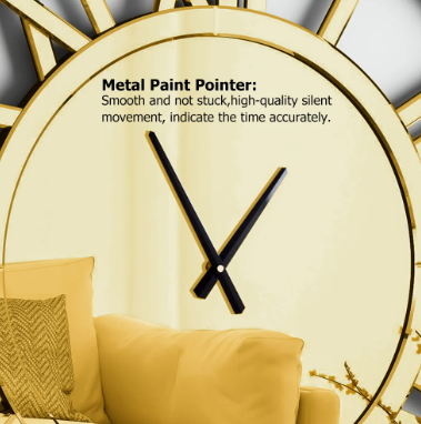 Gold Roman Numeral Wall Clock with Acrylic Mirror Design